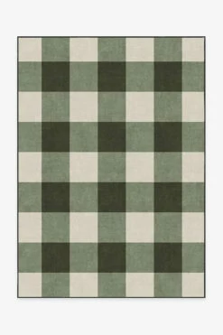 Top 10 👏 Ruggable Buffalo Plaid Green & White Rug ✨