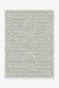 Cheapest 🧨 Ruggable Jonathan Adler Labyrinth Black & Ivory Rug 🌟