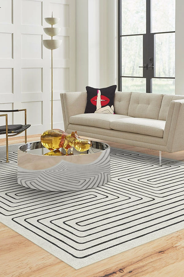 Cheapest 𧨠Ruggable Jonathan Adler Labyrinth Black & Ivory Rug π - Image 4