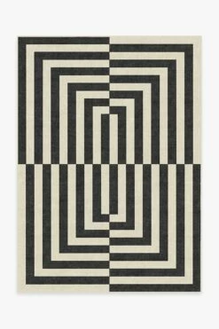 Best Pirce 🌟 Ruggable Jonathan Adler Op Art Charcoal Rug ✔️