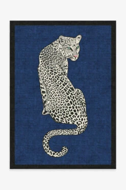 Promo 👍 Ruggable Jonathan Adler Snow Leopard Sapphire Rug 🤩