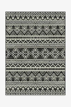 Best Pirce π Ruggable Linear Diamond Black Rug π