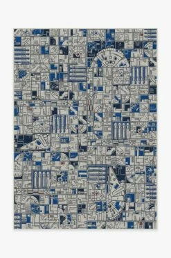 New ⌛ Ruggable Smugglers Geo R2D2 Blue Rug 🛒