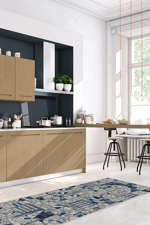 New β Ruggable Smugglers Geo R2D2 Blue Rug π - Image 8