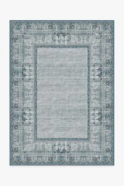 Hot Sale ⭐ Ruggable Vintage Daisy Bordered Blue Rug 🌟