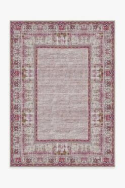 Best Pirce 🎉 Ruggable Vintage Daisy Bordered Fuchsia Rug 🥰