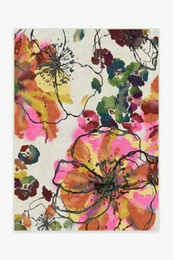 Outlet ✔️ Ruggable Watercolor Floral Multicolor Rug ❤️
