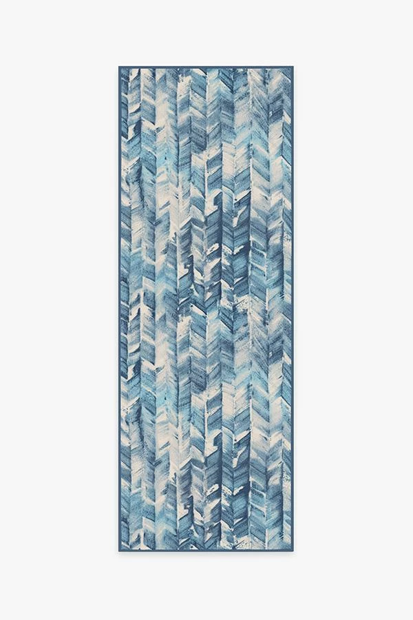 Best deal ๐ Ruggable Watercolor Herringbone Blue Rug โจ - Image 5