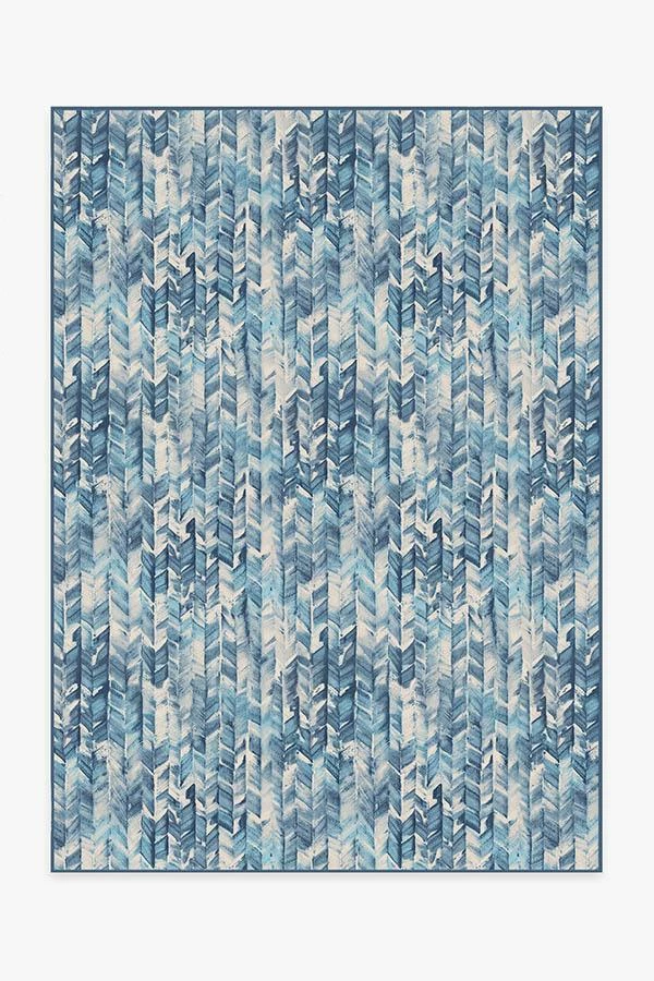 Best deal ๐ Ruggable Watercolor Herringbone Blue Rug โจ